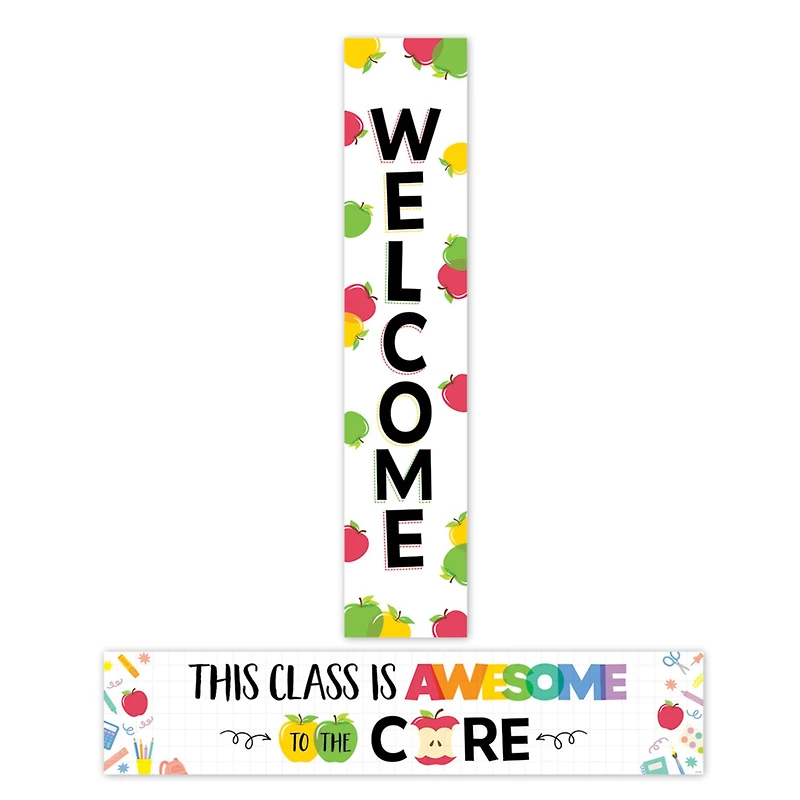 Creative Teaching Press® Apple Time Two-Sided Welcome Banner, 8" x 39", Pack of 2