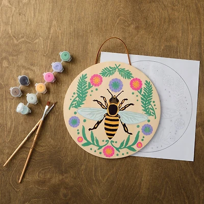 Bee Paint-by-Number Round Plywood Surface Kit by Artist's Loft®