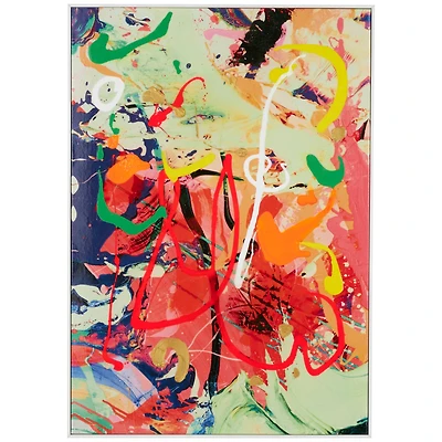 Multicolor Abstract Paint Splatter Framed Canvas Wall Art