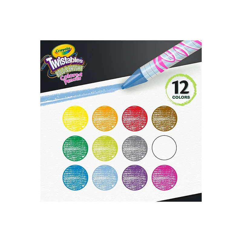 Crayola® Twistables™ Bold & Bright Colored Pencils, 12ct.