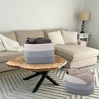 NEX™ Gray & White Cotton Rope Storage Baskets, 3ct.