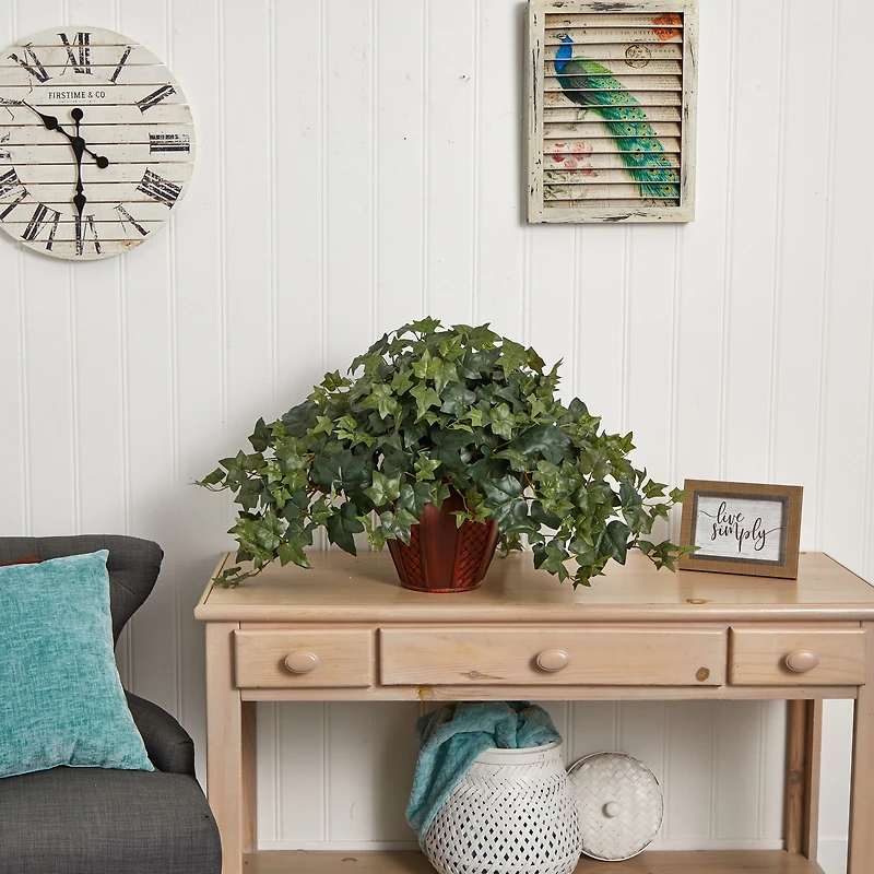 21" Puff Ivy Plant with Decorative Vase