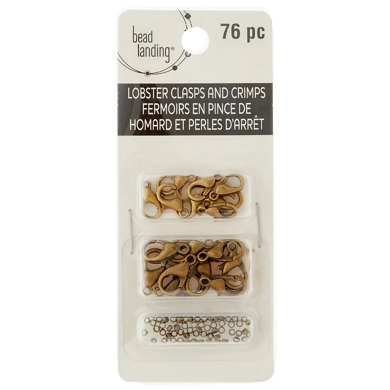12 Packs: 76 ct. (912 total) Lobster Clasps and Crimps by Bead Landing™