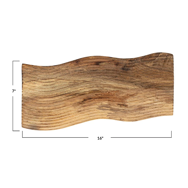 Hello Honey® 16" Walnut Finish Grooved Mango Wood Cheese & Cutting Board