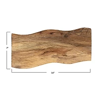 Hello Honey® 16" Walnut Finish Grooved Mango Wood Cheese & Cutting Board