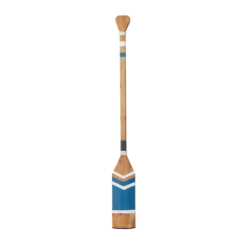 Coastal Brown White and Blue Wood Oar Wall Art, 58" x 7" x 2"