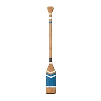 Coastal Brown White and Blue Wood Oar Wall Art, 58" x 7" x 2"
