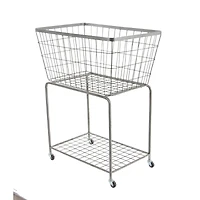 Gray Industrial Metal Storage Cart