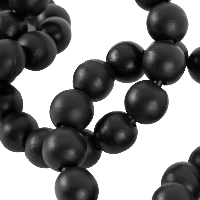 20" Black Wood Chain Beaded 8 Link Sculpture