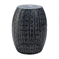 14.75" Black Moroccan Lace Stool