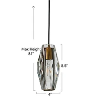 Hello Honey® Robert Stevenson Lighting Celia Brushed Bronze Faceted Crystal & Metal Ceiling Light