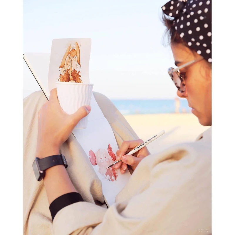 Silver Brush Limited Ultra Mini® White handles ultimate round Brushes, Set of 4