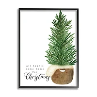 Stupell Industries All Hearts Home For Christmas Phrase Framed Giclee Art