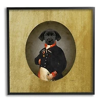 Stupell Industries Funny Black Dog Wearing Suit Framed Giclee Art