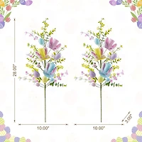 Glitzhome® 28" Easter Glitter Egg & Top Hat Picks Set