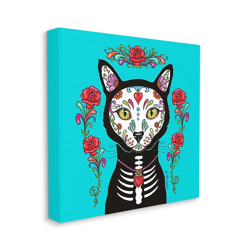 Stupell Industries Day of Dead Cat Portrait Canvas Wall Art