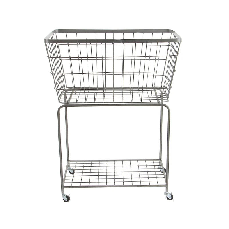 Gray Industrial Metal Storage Cart