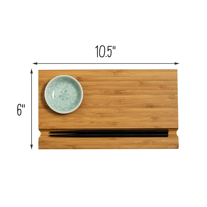 Honey Can Do Joyce Chen Burnished Bamboo Sushi Board Set