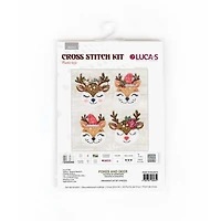 Luca-s Foxes And Deer Plastic Canvas Counted Cross Stitch Kit