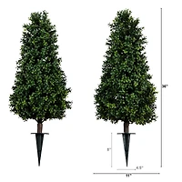 3ft. UV Resistant Boxwood Plant Set with Integrated Ground Stake