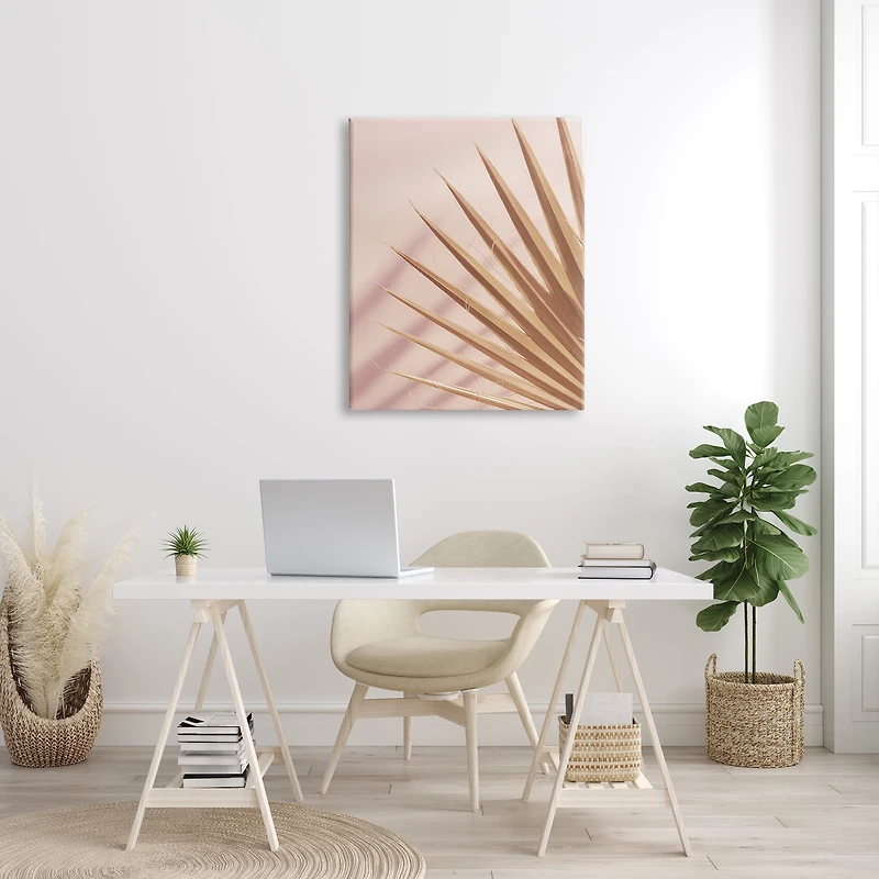 Stupell Industries Palm Frond Photograph Expressive Tropical Plant Sun Bleached Canvas Wall Art
