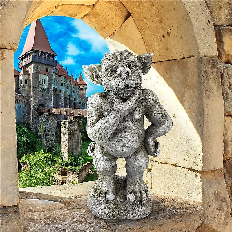 Design Toscano 14.5" Plato the Ponderer Gargoyle Imp Statue