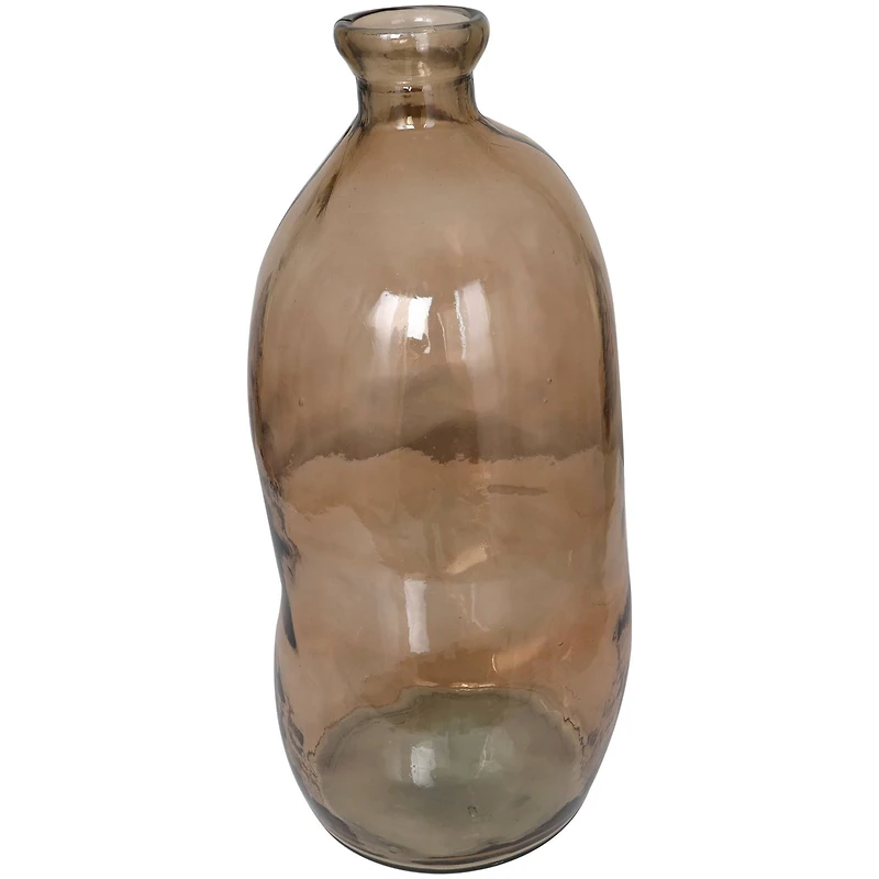 29" Brown Spanish Bottle Glass Vase