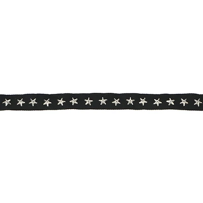 3/4" Black & Silver Star Studded Trim by Celebrate It® Fashion Mode