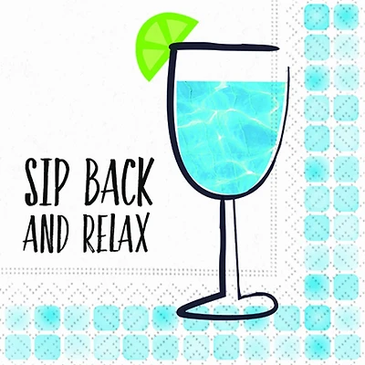 JAM Paper Sip Back Relax Cocktail Napkins, 40ct.