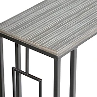 2ft. Gray Iron and Wood Contemporary Accent Table