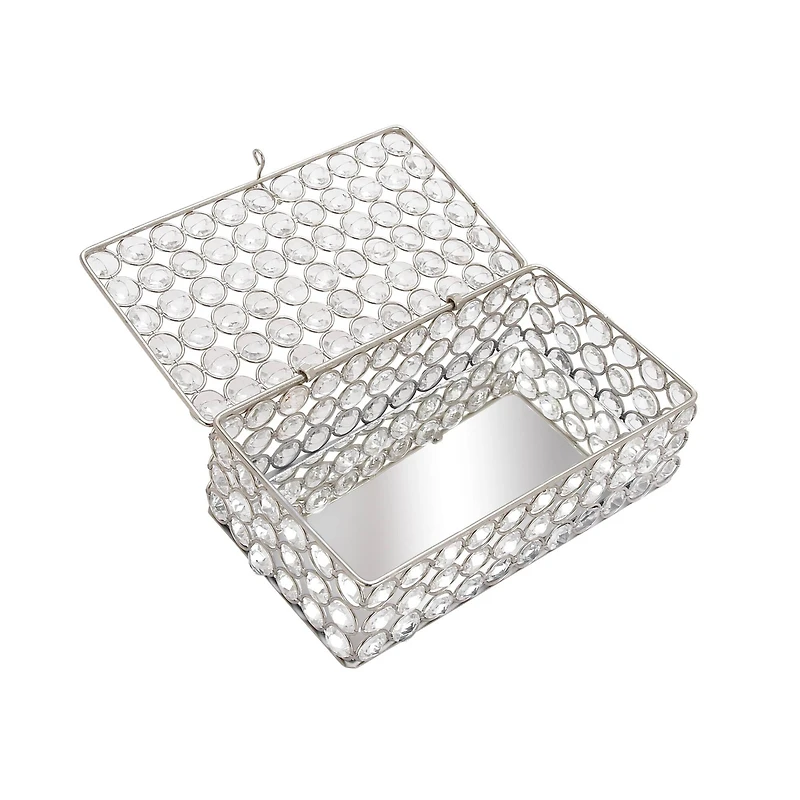 Silver Crystal Glam Jewelry Box