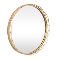 Gold Metal Glam Wall Mirror, Set of  24" x 24" x 3"