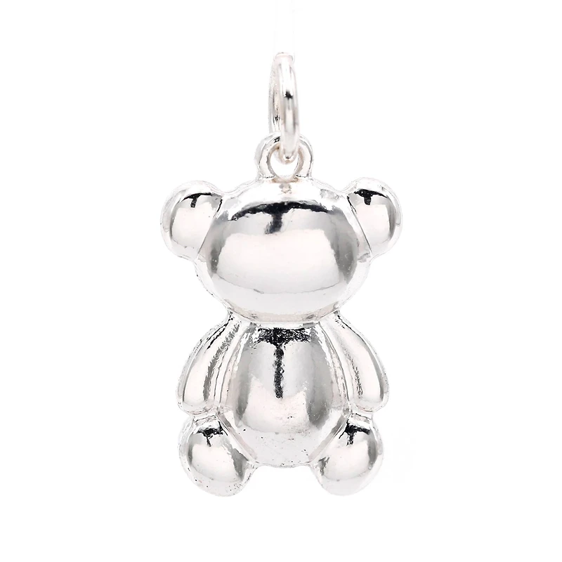 Silver Plated Teddy Bear Charm by Bead Landing™
