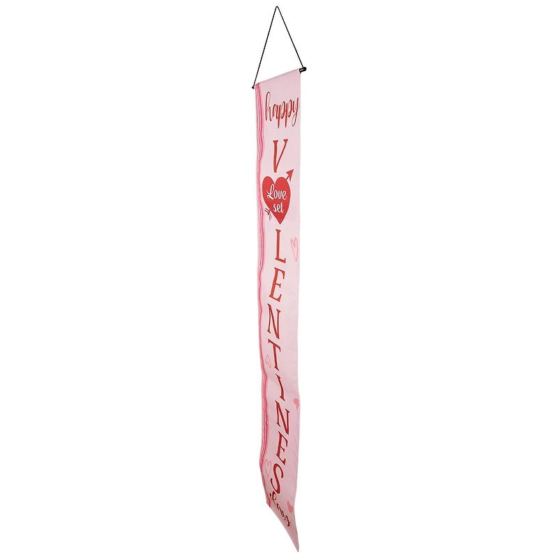 71" Welcome & Happy Valentine's Day Outdoor Door Banners Set