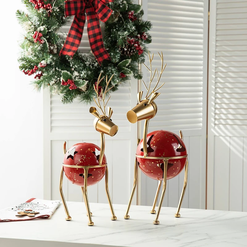Glitzhome® Christmas Reindeer Bell Set