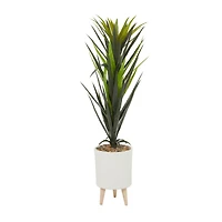 4ft. Modern Style Aloe Vera Artificial Foliage in White Pot