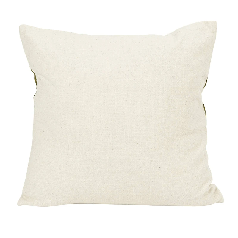 Hello Honey® Green & Natural Abstract Design Cotton Slub Pillow