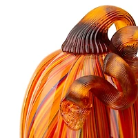 Glitzhome® 5.5" Multi Striped Glass Pumpkin