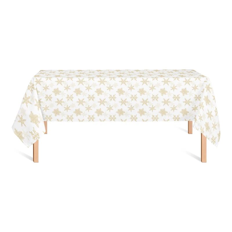 102" Cream Snowflakes Tablecloth