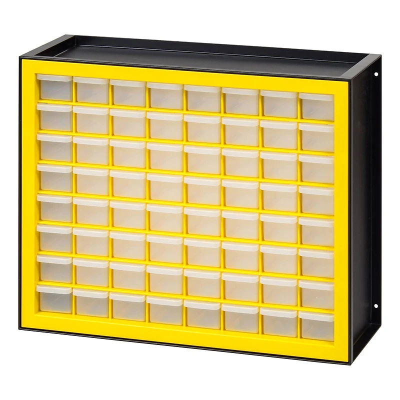 IRIS® Yellow & Black 64-Drawer Parts Cabinet