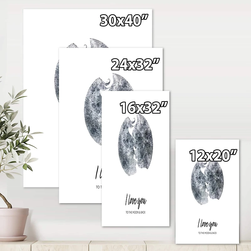 Designart - Romantic Moon Kiss of Two Lovers