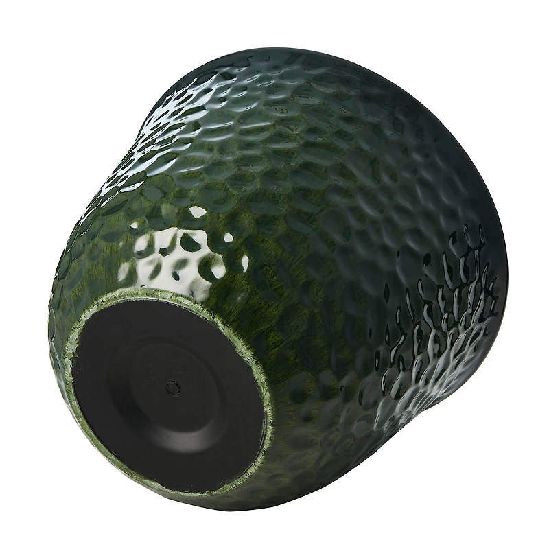 Glitzhome® 11.75" Honeycomb Textured Green Faux Ceramic Plastic Planters, 3ct.