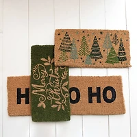 Hello Honey® Natural & Black Ho Ho Ho Double Coir Doormat