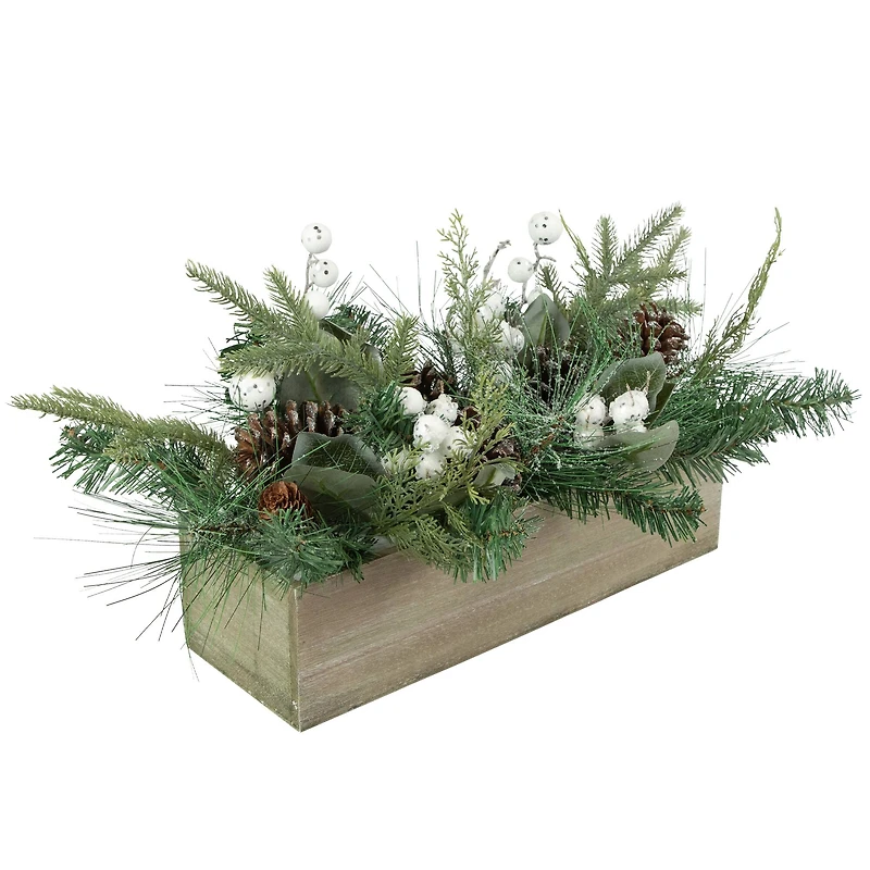 20" Mixed Pine with Pine Cones and Berries Christmas Floral Arrangement