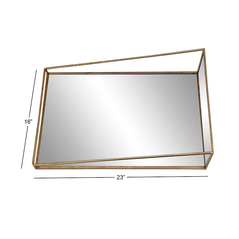 Gold Metal Industrial Wall Mirror, 3ct.