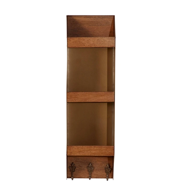 Brown Metal Industrial Wall Shelf, 29" x 9" x 5"