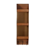 Brown Metal Industrial Wall Shelf, 29" x 9" x 5"