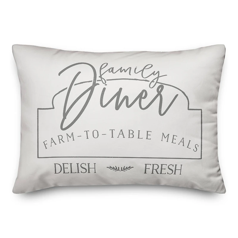 Family Diner 20" x 14" Throw Pillow