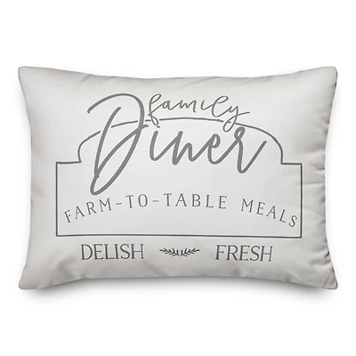 Family Diner 20" x 14" Throw Pillow