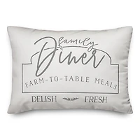 Family Diner 20" x 14" Throw Pillow